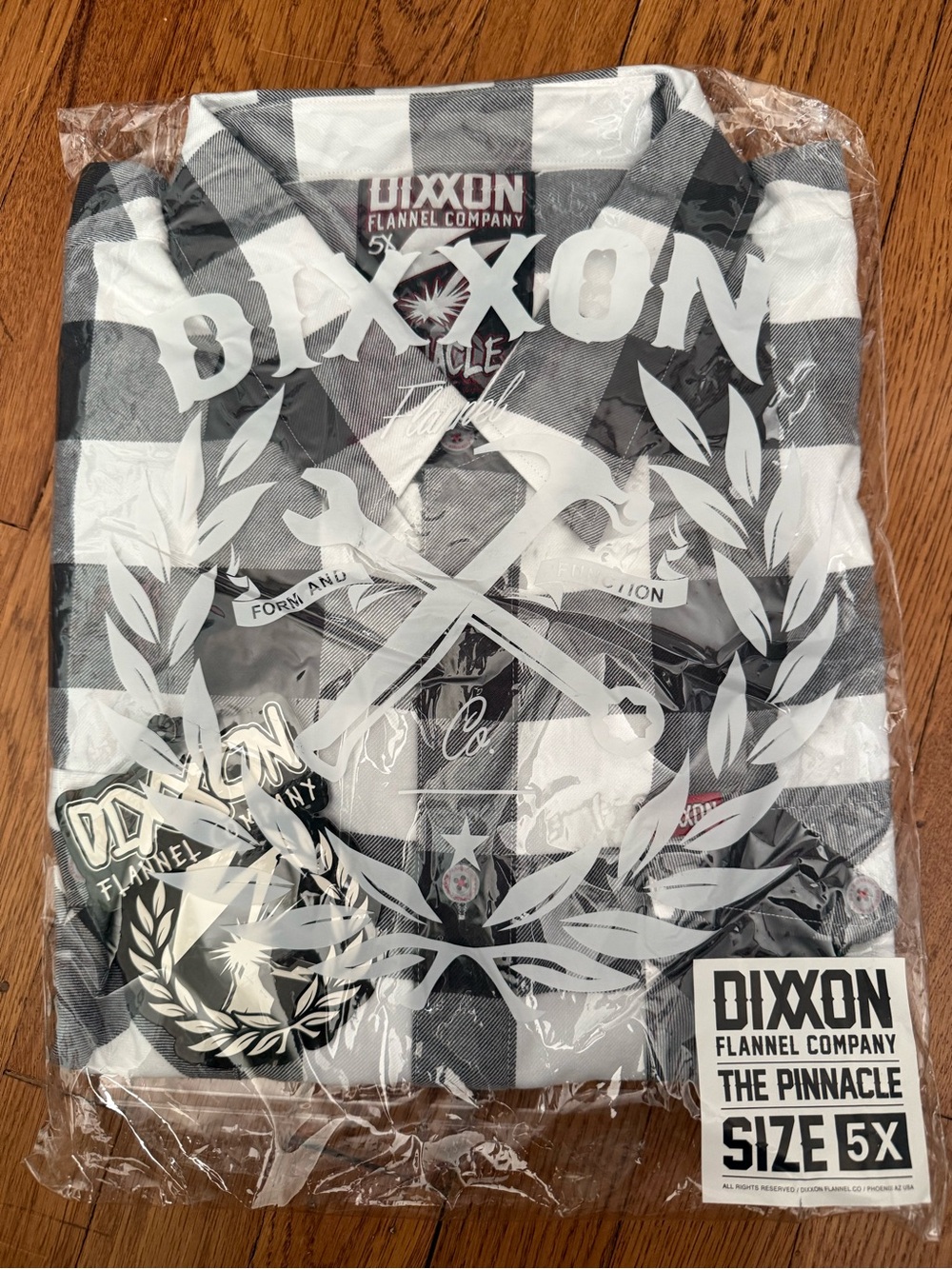 Dixxon Flannel Company The Pinnacle Black & White Plaid Shirt - Size 5X
